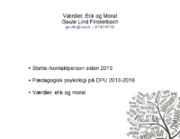 Værdier Etik og moral